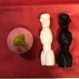 Avon poodle black white toadstool mushroom bottles